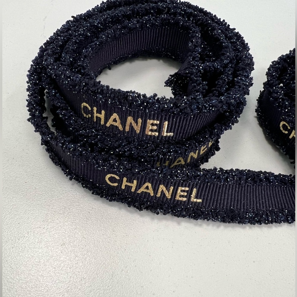CHANEL navy and Gold Ribbon - Picture 2 of 2